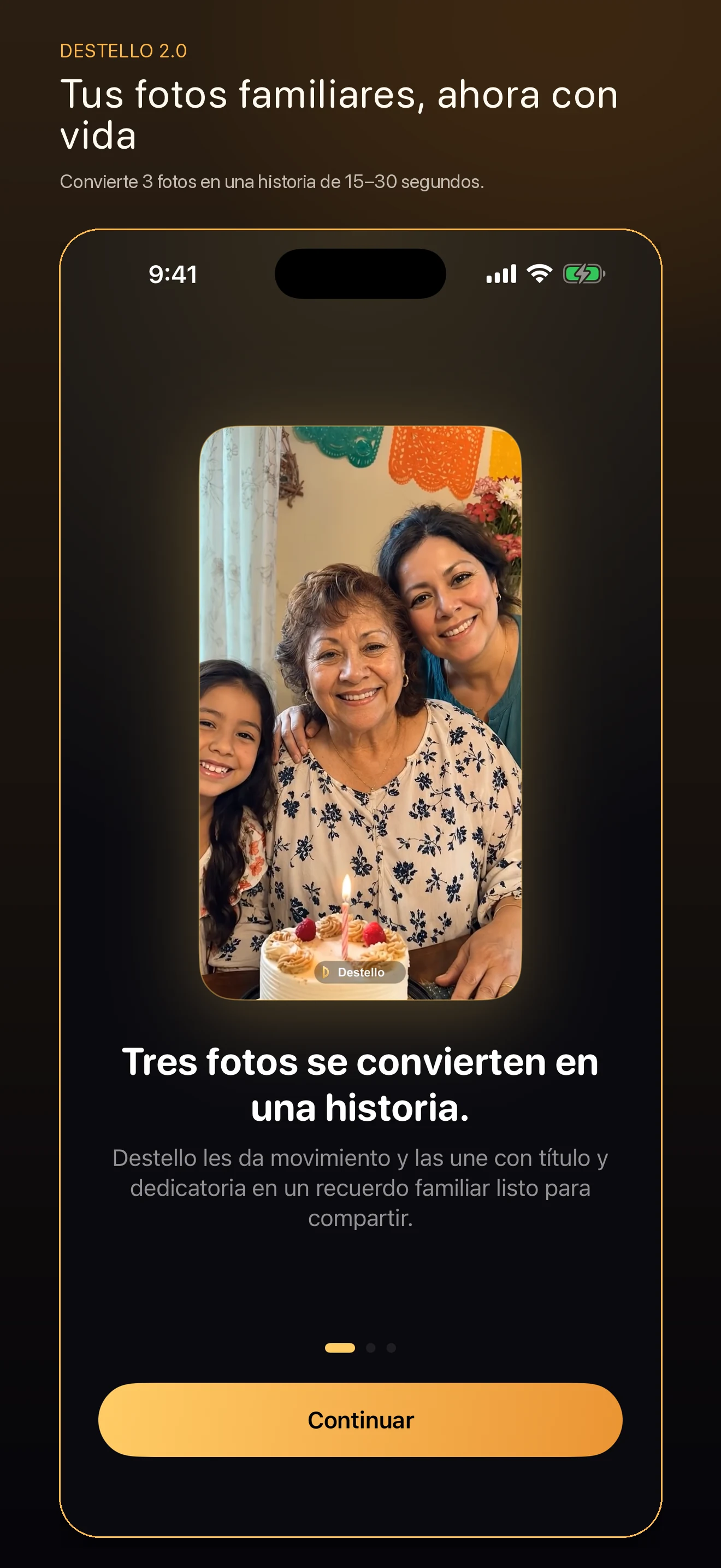 Tres fotos familiares convertidas en una historia