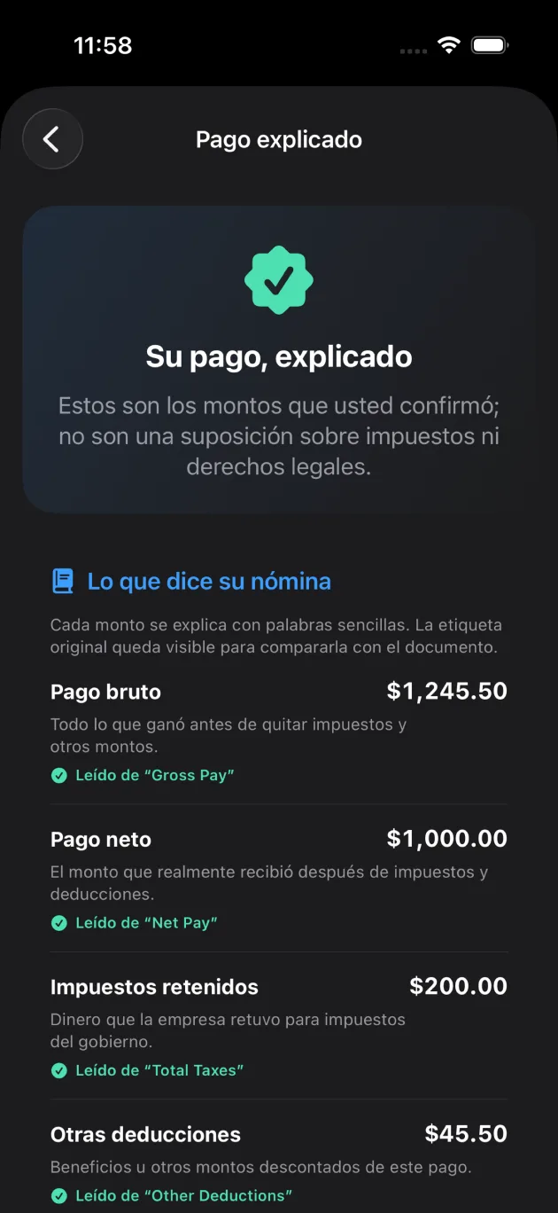 Recibo de nómina explicado