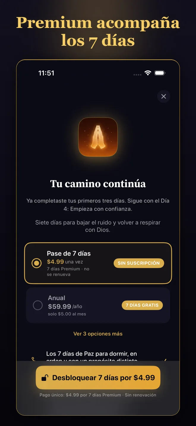 Opciones de acceso dentro de Reza