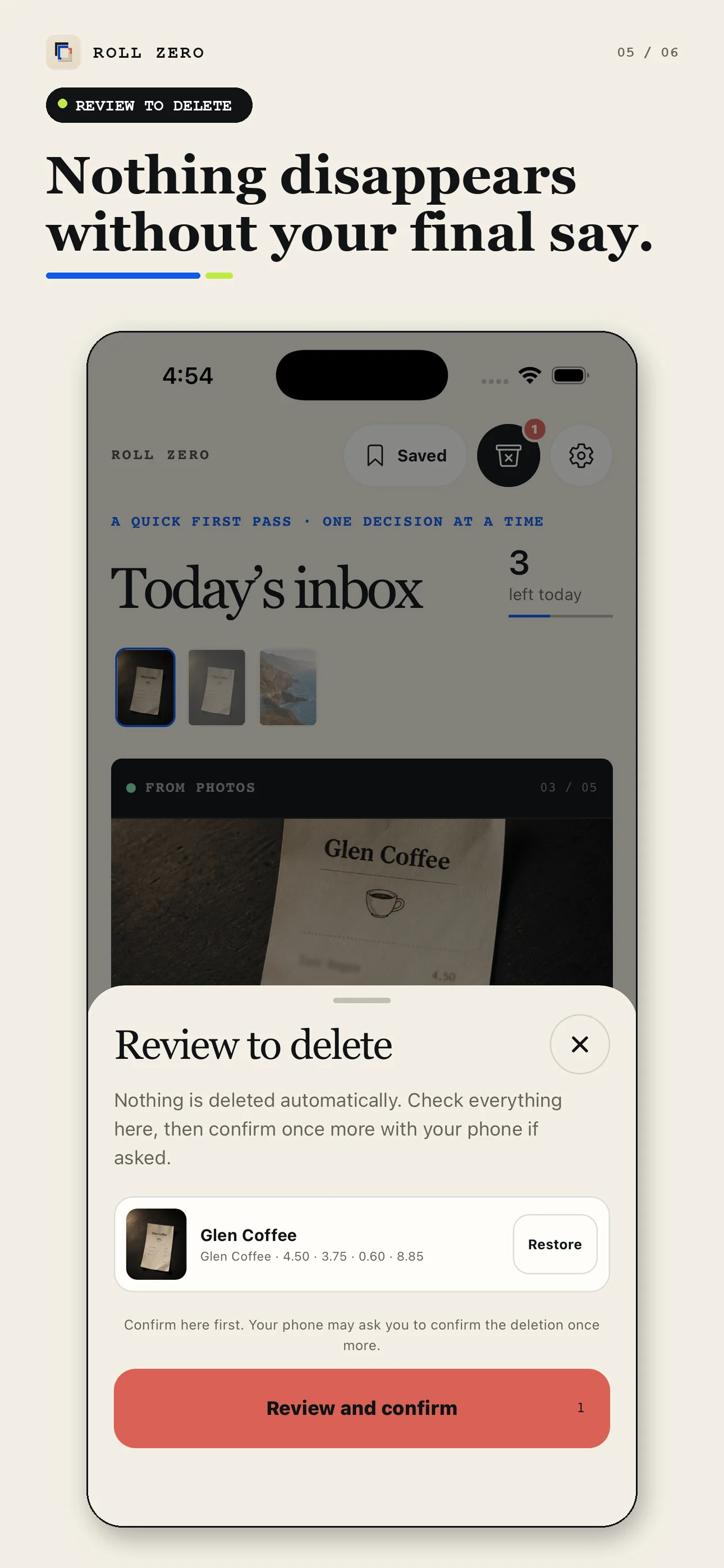 Two-step deletion review
